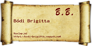 Bódi Brigitta névjegykártya